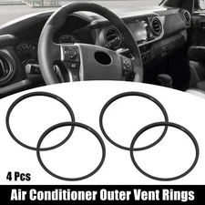 4 Pcs Auto Car AC Outer Vent Rings Trim Covers for Toyota Tacoma 2016-2022 Black
