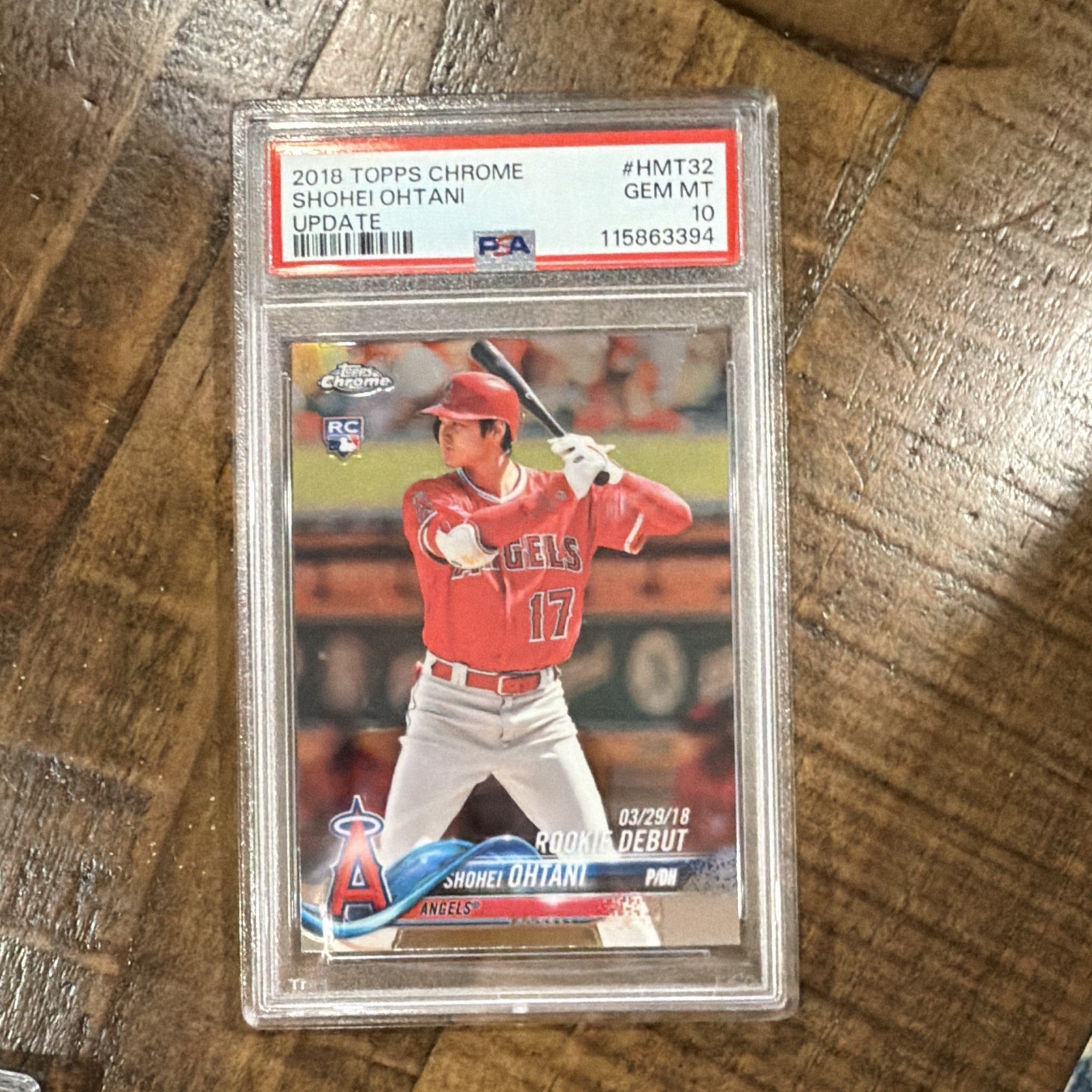 Topps 2018 Chrome Update Shohei Ohtani Rookie Debut HMT32 PSA 10 RC