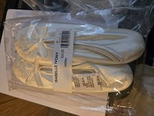 David’s Bridal Wedding Slippers "Isabelle" Ivory Size M (7–8) NWT Bridal Flats