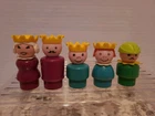 VTG Lot Fisher Price Little People Wood Plastic Figures Castle King Queen Kids