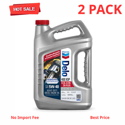2pcs Chevron Delo 400 XSP 5W-40 Heavy Duty Full Synthetic Diesel Engine Oil 1Gal