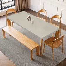 Fitted Tablecloth with Elastic Edge for 35 x 59 Inch Table, Gray