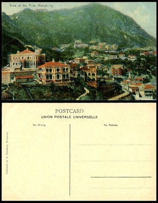 Hongkong alte Postkarte Panorama Gesamtansicht des Gipfels, Hongkong, M. Sternberg