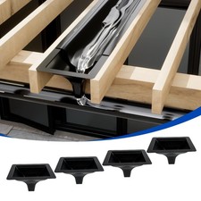 Muzata 4 pcs Black Under Deck Drainage System PE 14.54" 13.52 10.45 ,