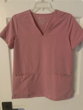 Figs Chalk Pink Casma Scrub Top w/ 3 pockets - size XS extra small