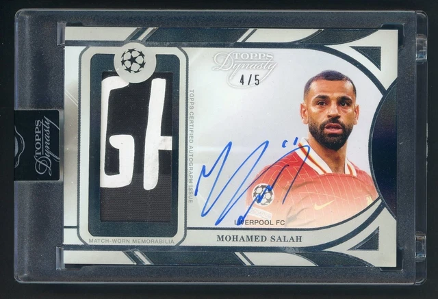2024-25 Topps Dynasty UCC Soccer Black Mohamed Salah 2-Color Patch AUTO 4/5