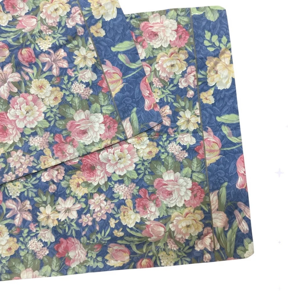Vintage Sheridan Pillow Cases x 2 Blue Country Roses Percale EUC - Image 2 of 4