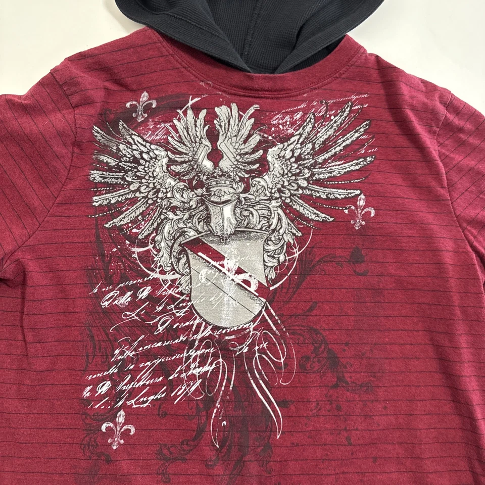 Helix T-Shirt Y2K Youth Size XL Red Black Thermal Long Sleeve Hoodie BOYS - Image 3 of 4