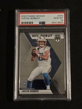 2020 Panini Mosaic Justin Herbert PSA 10 GEM MT NFL Debut ROOKIE #263
