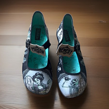 Hot Chocolate Design Mary Jane Flats / Remedy vs Poison / Printed Fabric Upper