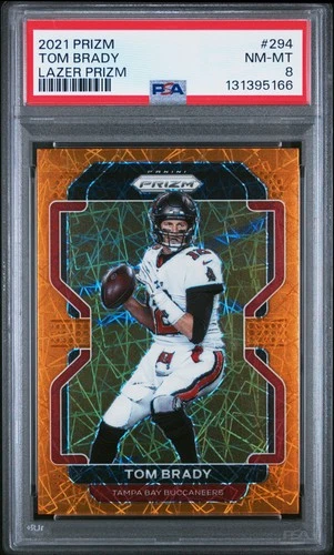2021 PANINI PRIZM LAZER PRIZM #294 TOM BRADY PSA 8