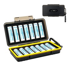 14 Slots 18650 Battery Case with Carabiner, Water-Resistant and Shockproof Ba...