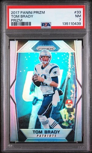 2017 Panini Prizm #33 Tom Brady Silver Prizm PSA 7 NM New England Patriots