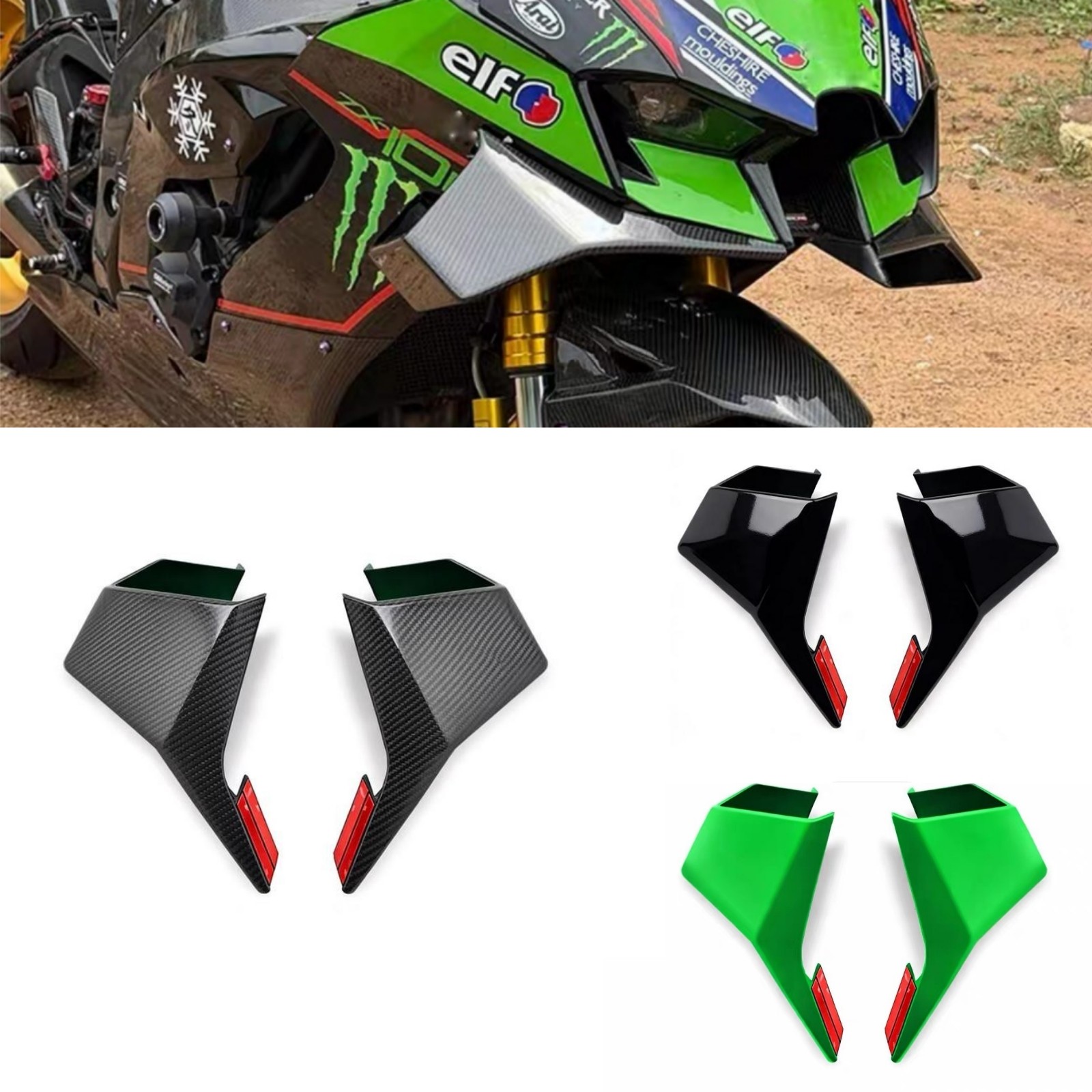 ZX-10R Front Side Winglets Spoilers For Kawasaki Ninja ZX10R
