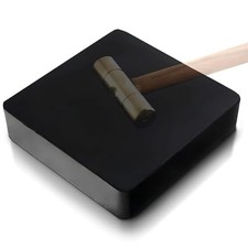 Rubber Bench Block for Jewelry Making, 4 x 4 Inch Black Synthetic