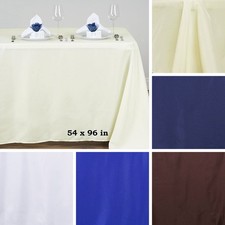 Dozen POLYESTER 54x96" 12 RECTANGLE TABLECLOTHS Wedding Party Catering Linens
