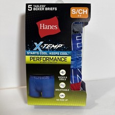 Hanes Boys' Mesh Stretch X-Temp Tagless Boxer Briefs 5 Pack Size Small 6-8