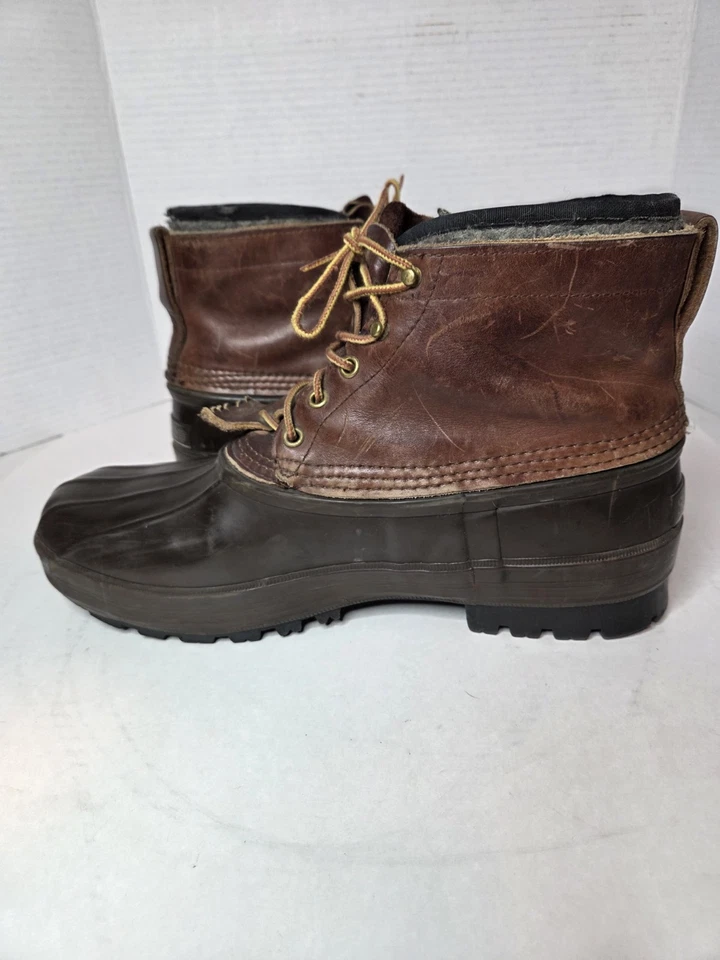 Paquete bajo de botas de nieve de cuero de goma Schnee's para hombre talla 13 Foto 4 de 4