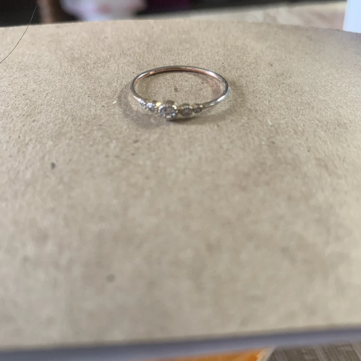 14k Yellow Gold Cubic Zirconia Ring Size 3 Band Style-Ring - 1.6 Grams FR