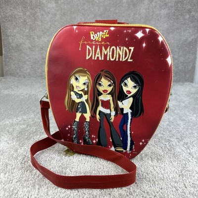 Bratz Forever Diamondz Zip Up Cosmetic/Doll Case Bag 2006 Top Handle Strap