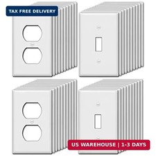  40 Pack 1-Gang Duplex Wall Plate and 1-Gang Toggle Wall Plate, Standard Size,