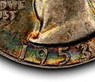 1953 25c Silver Washington Quarter - Luster - PQ Rainbow Toning - SKU-Z6461