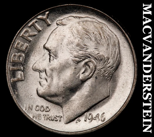 1946 Roosevelt Dime- Silver- Choice Gem Brilliant Uncirculated Luster #i9584