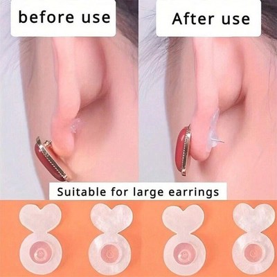 10Pcs Earring Lifter Backs Replacements Rubber Earring Backs for Droopy Ears