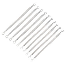 10Pcs Automotive Flat Braided Ground Strap 10"x0.4",12"x0.4"with Terminal Plug