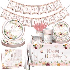 85 Fabulous Party Supplies - Rose Gold Decorations 85th