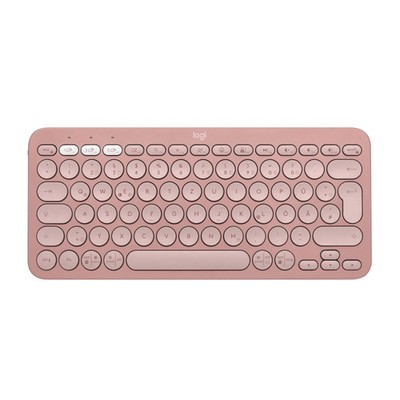 Logitech Pebble Keys 2 K380s, kabellose Bluetooth-Tastatur Deutsches QWERTZ,Rosa
