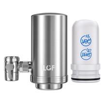 LCF 360 Rotating Stainless-Steel Faucet Water Filter - High Flow,...
