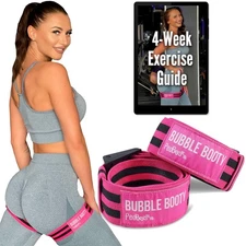 Blood Flow Restriction Bands for Women Glutes with 4-Week Booty Pink