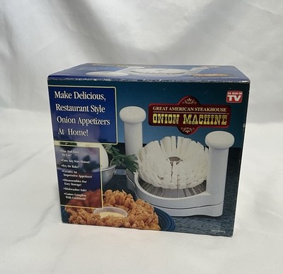 Great American Steakhouse Onion Machine Manual Push Chopper 8pc + Cookbook 1 Cup