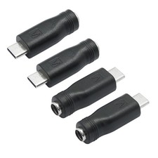 DC 5.5mm x 2.1mm to USB C Adapter, Connector Convert Plug 5V Black