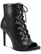 INC Womens Black Front Arch Support Florita Open Toe Stiletto Booties 6.5 M