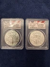 Set of Two (2) 2017 American Silver Eagles - PCGS Graded MS69 1st Strike Label