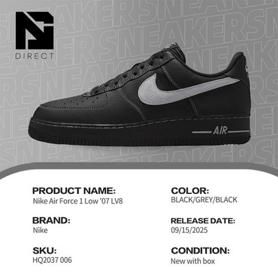 AIR FORCE 1 ＇07 LV8　HQ2037-006 Brand New Nike Air Force 1 Low '07 LV8 Black Grey HQ2037-006 Mens