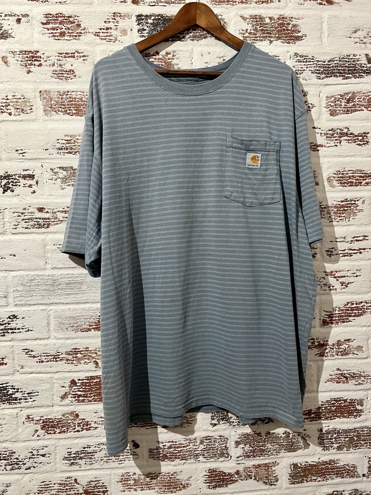 Carhartt Blue Striped Pocket Tee 2XL Casual Comfort Fit