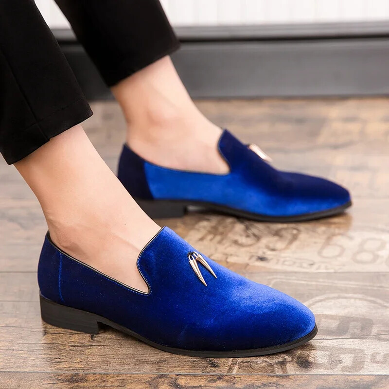 SAOLA Mocassini eleganti moda a punta in velluto scarpe uomo casual eleganti formali calzature