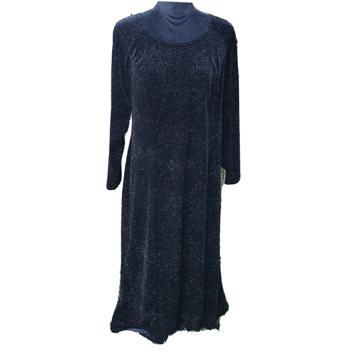 Onyx Nite Womens Sz 14 Vintage Longsleeve Dress Black Velvet Super Sparkly  Glitz | eBay