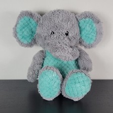 SPARK CREATE IMAGINE GREY AQUA ELEPHANT RATTLE CRINKLE EAR LOVEY PLUSH ANIMAL