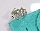 Vintage Tiffany & Co Silver Paloma Picasso Wide XO Ring Size 6.5 Pouch Hug Kiss