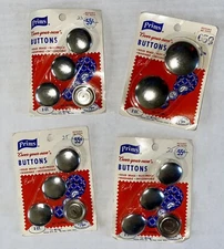 Lot of 4 Packs Vtg Prims Cover Your Own Buttons Solid Brass Size 60-1½ & 45-1⅕"