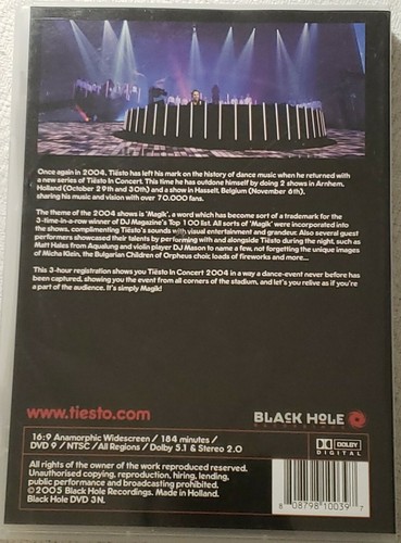 Tiesto - In Concert 2 (DVD, 2009, 2-Disc Set) Arnhem Holland 10/29-30/2004 - Picture 2 of 5
