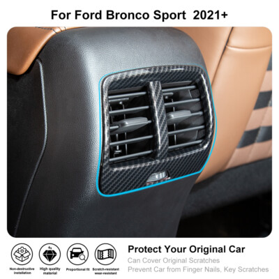 Carbon Fiber Car Rear Console AC Vent Cover Trim For Ford Bronco Sport 2021-2025