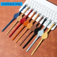 Genuine Leather 8mm Watchband 22cm Length Watch Strap For Wristwatch Replacement