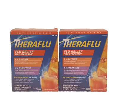 2x Theraflu Flu Relief Max Strength 12x Daytime & 12x Nighttime 24 Total 04/2026