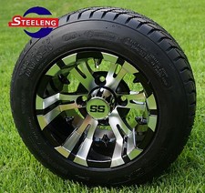 Golf Cart 10 Machined Vampire Wheelsrims And 20550-10 Dot Low Profile Tires