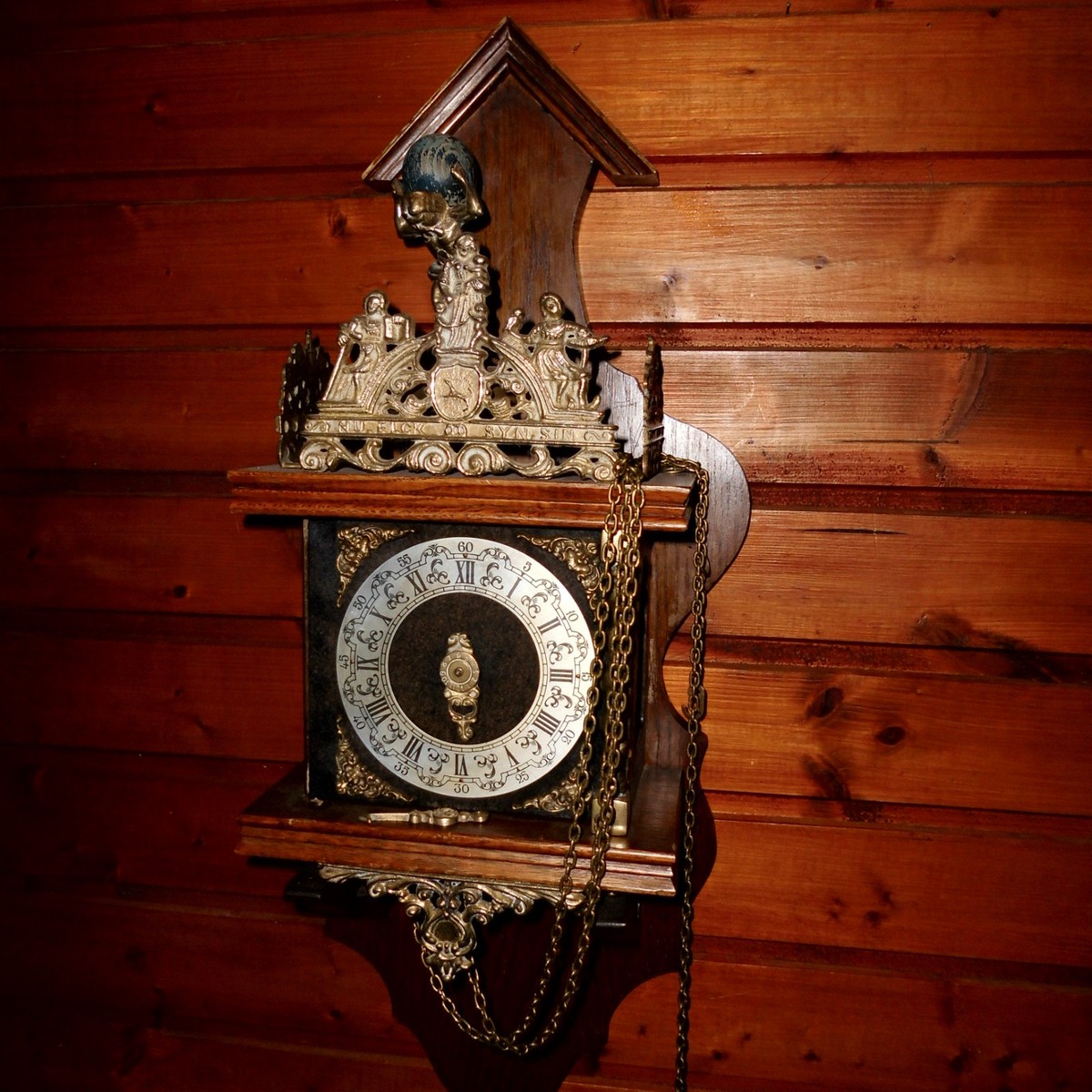 BIG Vintage Wall Clock DUTCH ZAANSE ZAANDAM stoelklok for